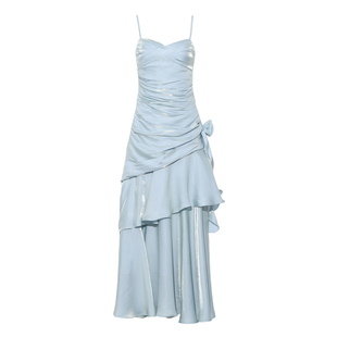 DPLAY【高光缪斯系列】2025秋蓝色裙子吊带连衣裙女法式礼服裙子