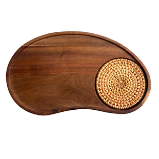 日式实木托盘木质餐盘甜品咖啡点心盘子INS摆盘小清新糕点碟子