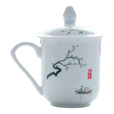 节气茶杯陶瓷带盖民宿茶楼水杯