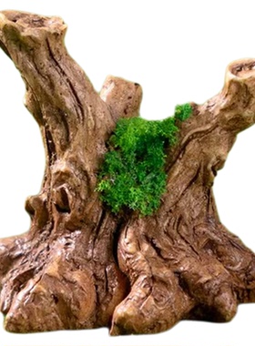 写实恐龙树桩微景观迷你小摆件