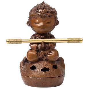 黑悟空齐天大圣车内饰品摆件铜猴子家居用品礼品客厅盘香炉香插