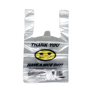 福寿喜红色手提塑料袋礼品袋笑脸背心袋马夹袋购物袋加大加厚定做