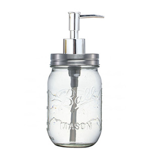 梅森瓶轻奢洗手乳液瓶复古玻璃按压乳液沐浴露大口分装不锈钢泵头