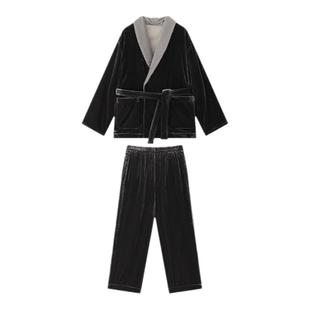 JNBYHOME江南布衣秋冬睡衣加厚睡袍保暖翻领温暖柔软家居服女士