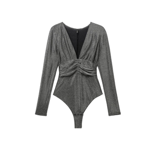 Intimissimi意舒漫高级亮丝性感深V修身打底连体衣BOD181