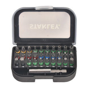 史丹利31件批头套装电动螺丝批旋具头耐磨十字花型多功能披头组合