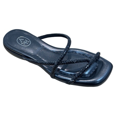 ASH方头法式一字带水钻凉鞋