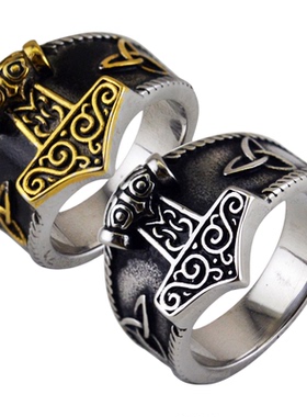 戒指钛钢共济会双手抱心宝石饰品