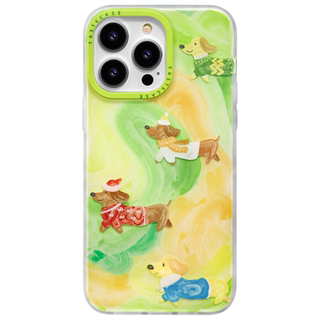 Tastecase牛油果绿腊肠狗手机壳双层磨砂适用苹果iPhone17ProMax原创可爱16Pro高级感15卡通14小众防摔保护壳