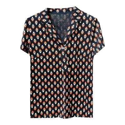 新款时尚洋气中年女装上衣薄短袖