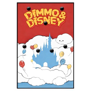 泡泡玛特dimmo迪士尼毛绒搪胶盲盒收纳挂画墙上展示装饰画圣诞饰