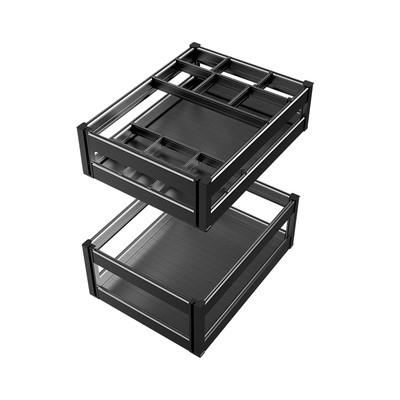 厨房橱柜调味篮双层抽屉式拉篮