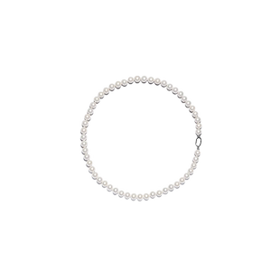 老凤祥强光近圆珍珠项链妈妈款正品元宝扣颈链生日送女友礼物