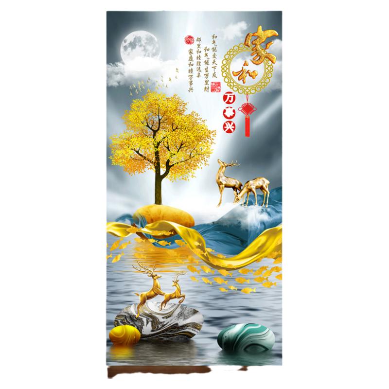 省心玄关门贴纸壁画可定制
