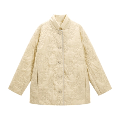 EXCEPTION例外女装中式立体绣花中式优雅挺括立领棉服