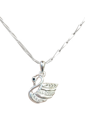 轻奢小众纯银天鹅项链锁骨链吊坠