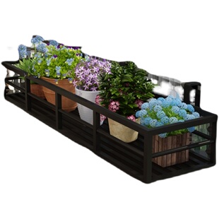 悬挂式铁艺护栏不锈钢花架多肉栏杆室外花盆架花槽外挂阳台置物架