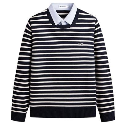 Navigare假两件条纹针织衫