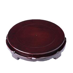 圆形花瓶花盆奇石佛像鱼缸铜器工艺品摆件压缩木质底座仿实木底托