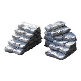 微景观装饰小摆件迷你石块台阶石头小楼梯创意盆栽造景树脂工艺品