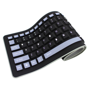 超薄硅胶可折叠弯卷曲彩色软键盘便携静音防水手机笔记本台式USB