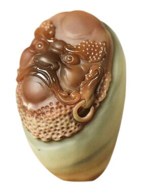 阿拉善玛瑙老师傅浮雕挂件吊坠