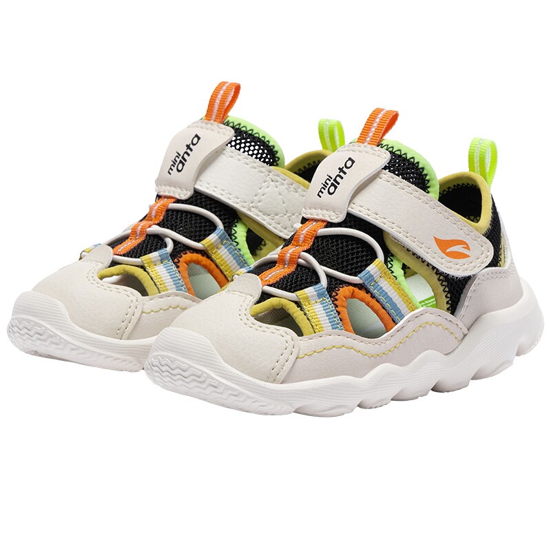 安踏学步鞋男女宝宝凉鞋夏季新款包头沙滩鞋婴幼儿鞋透气软底网鞋