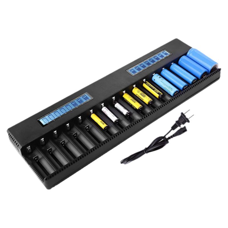 液晶屏16槽26650充电器21700快充18650多功能座充5号AA充电池通用