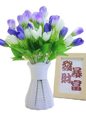 郁金香假花仿真花束花瓶装饰