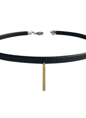 PU皮绳项圈女颈带choker时尚百搭简约细款锁骨链项链朋克黑色颈链