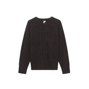 美特斯邦威毛衣女2026春季新款时尚潮流休闲针织绞花舒适圆领毛衫