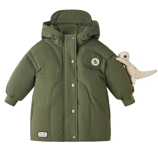 [石墨烯蓄热]男童羽绒服儿童中长款保暖外套三防衣服宝宝冬装男宝