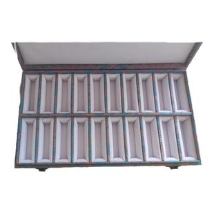 传统锦盒纯手工制作二十格印章盒篆刻印石料石文玩多格收纳盒人气