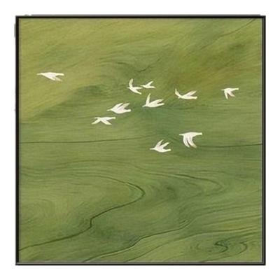 中古风小清新绿色风景艺术挂画