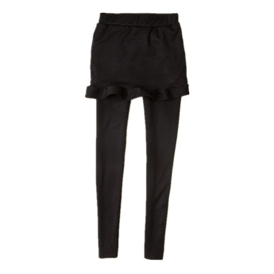 春秋新款加绒加厚荷叶边打底裤