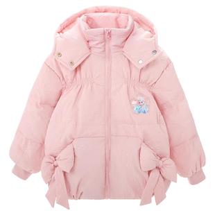 迪士尼儿童羽绒服冬季女童冬装外套中长款2024新童装宝宝女孩洋气