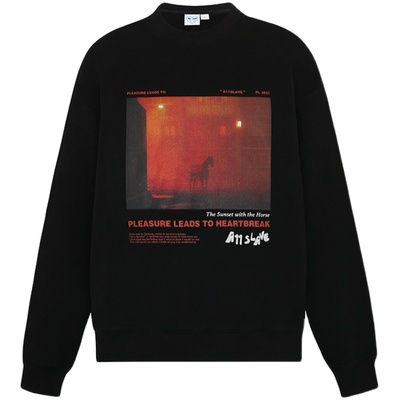 骏马高街国潮潮加绒套头圆领卫衣