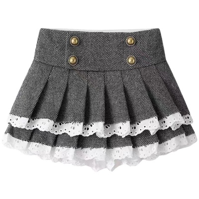 baby明星同款蕾丝拼接小香气质名媛短外套/百褶半裙GQW67822