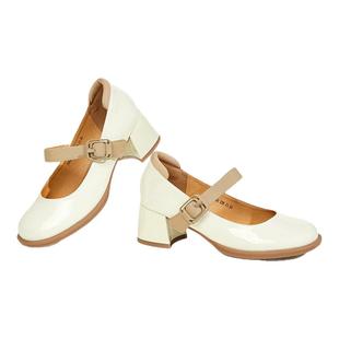 康奈女鞋法式浅口一字扣带高跟鞋时尚都市秋季约会玛丽珍单鞋