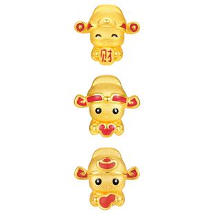 TSL谢瑞麟小财神系列黄金转运珠珐琅足金路路通招财X4802-X4805