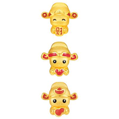 【百亿补贴】TSL谢瑞麟小财神黄金转运珠珐琅足金路路通招财X4802
