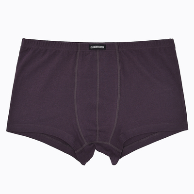 棉元素纯色中高腰棉质男平角内裤