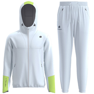 hotsuit后秀暴汗套装男2026春季新款运动晨跑健身防风爆汗服男