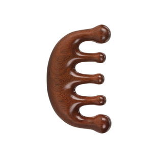 头皮按摩梳五爪头部五齿经络梳子檀木疏通神器中医养生防头疗脱发