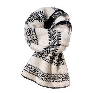 雪花双面针织羊毛围巾女秋冬季韩系氛围感加厚保暖护颈高级感围脖