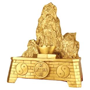 精工纯铜金山银山大号铜泰山招财进宝黄铜靠山招贵人事业有成摆件