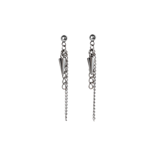 ENHYPEN李羲承同款耳钉耳环男女 小众冷淡风锥形链条钛钢耳饰耳夹