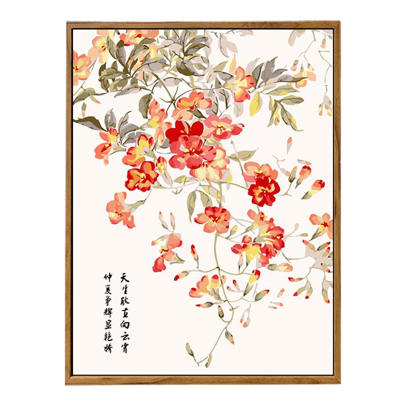 中国风花卉数字油画DIY高级感