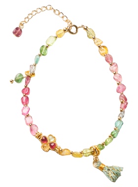 彩碧玺新中式手链串珠转运