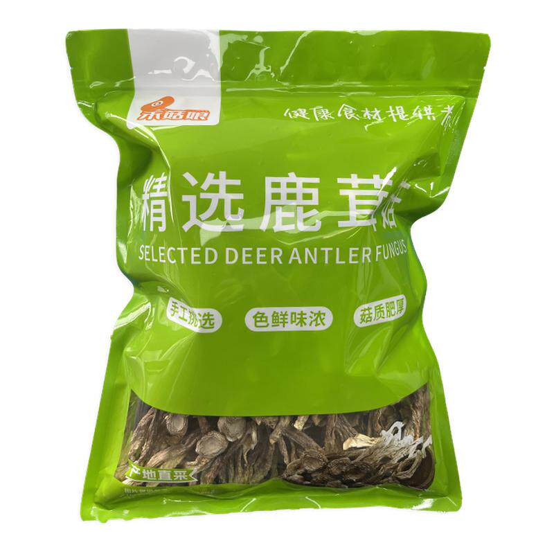 禾菇娘精品鹿茸菇干货包装袋500g头茬特一级鹿茸菇批发官方旗舰店